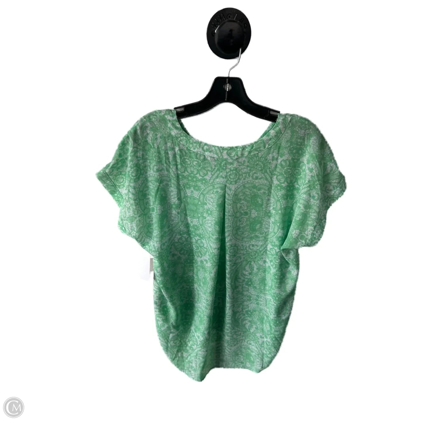 Top Short Sleeve By Simply Vera In Green & White, Size: L