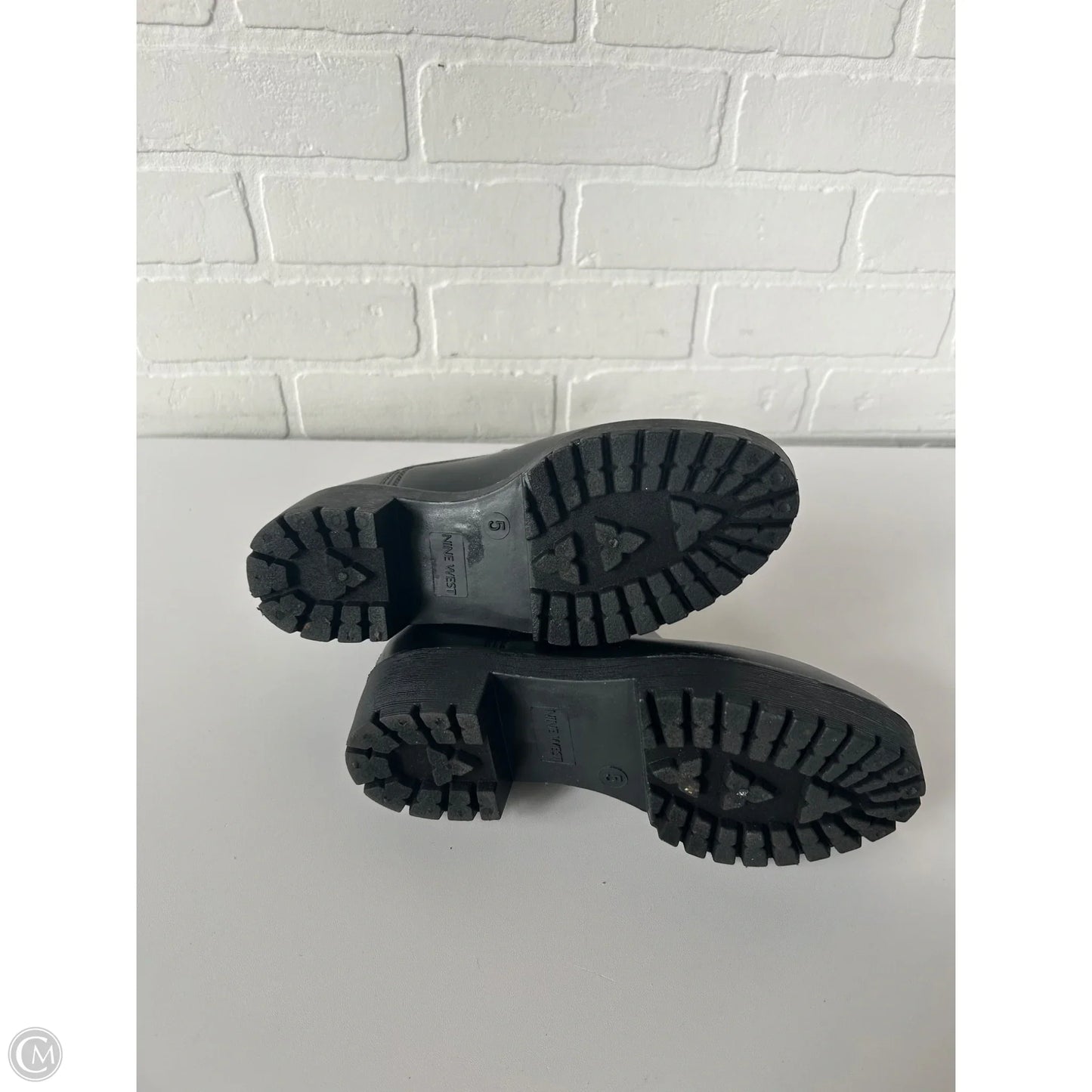 Boots Ankle Heels By Nine West In Black, Size: 5