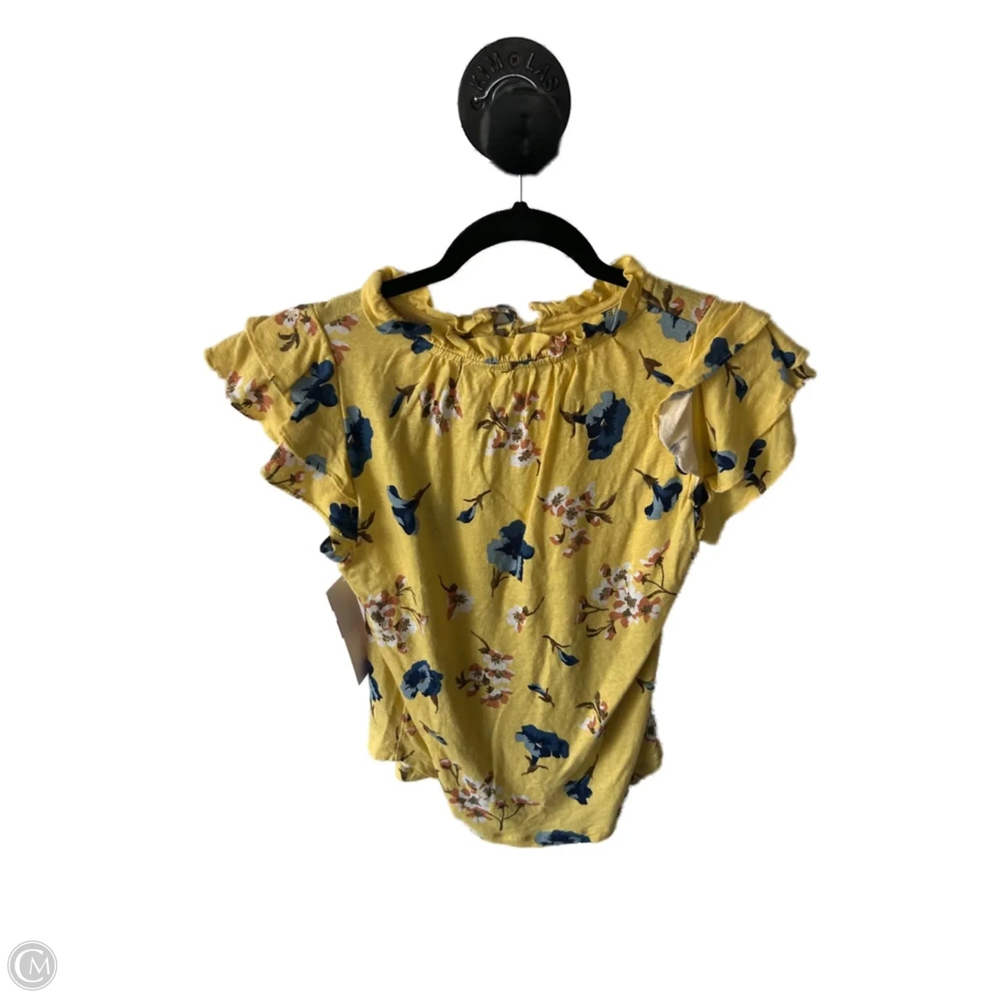 Top Short Sleeve By Lauren By Ralph Lauren In Yellow, Size: S