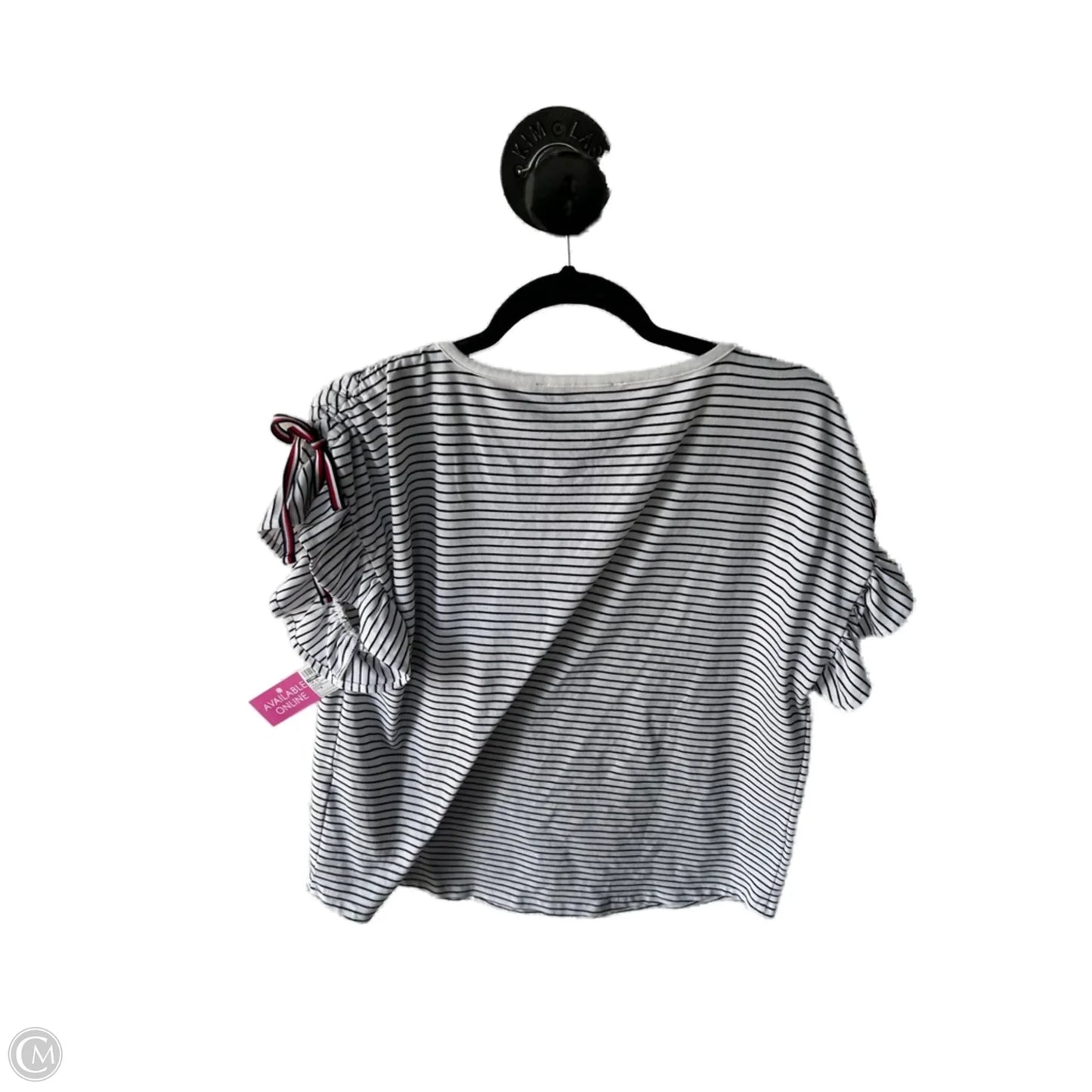 Top Short Sleeve By Tommy Hilfiger In Blue & White, Size: M