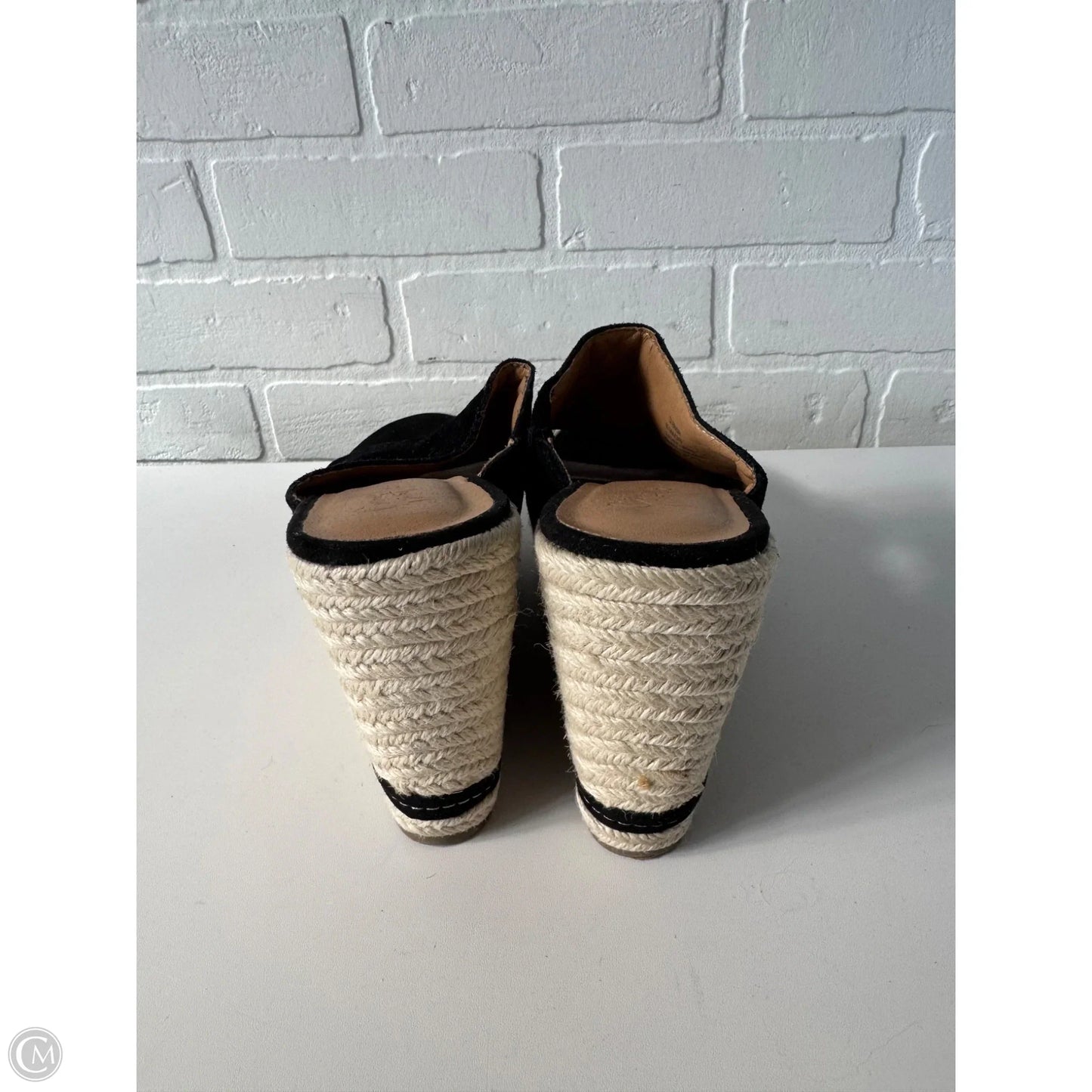 Sandals Heels Wedge By Crown Vintage In Black, Size: 8.5