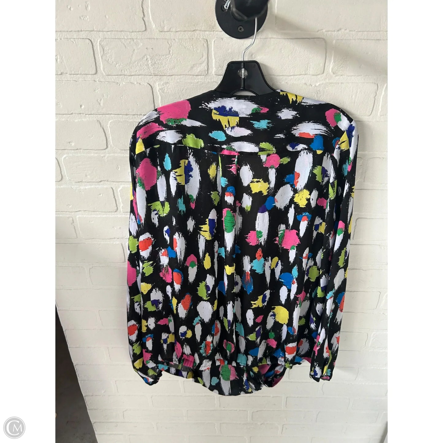 Top Long Sleeve By Liz Claiborne In Black & White, Size: 2x