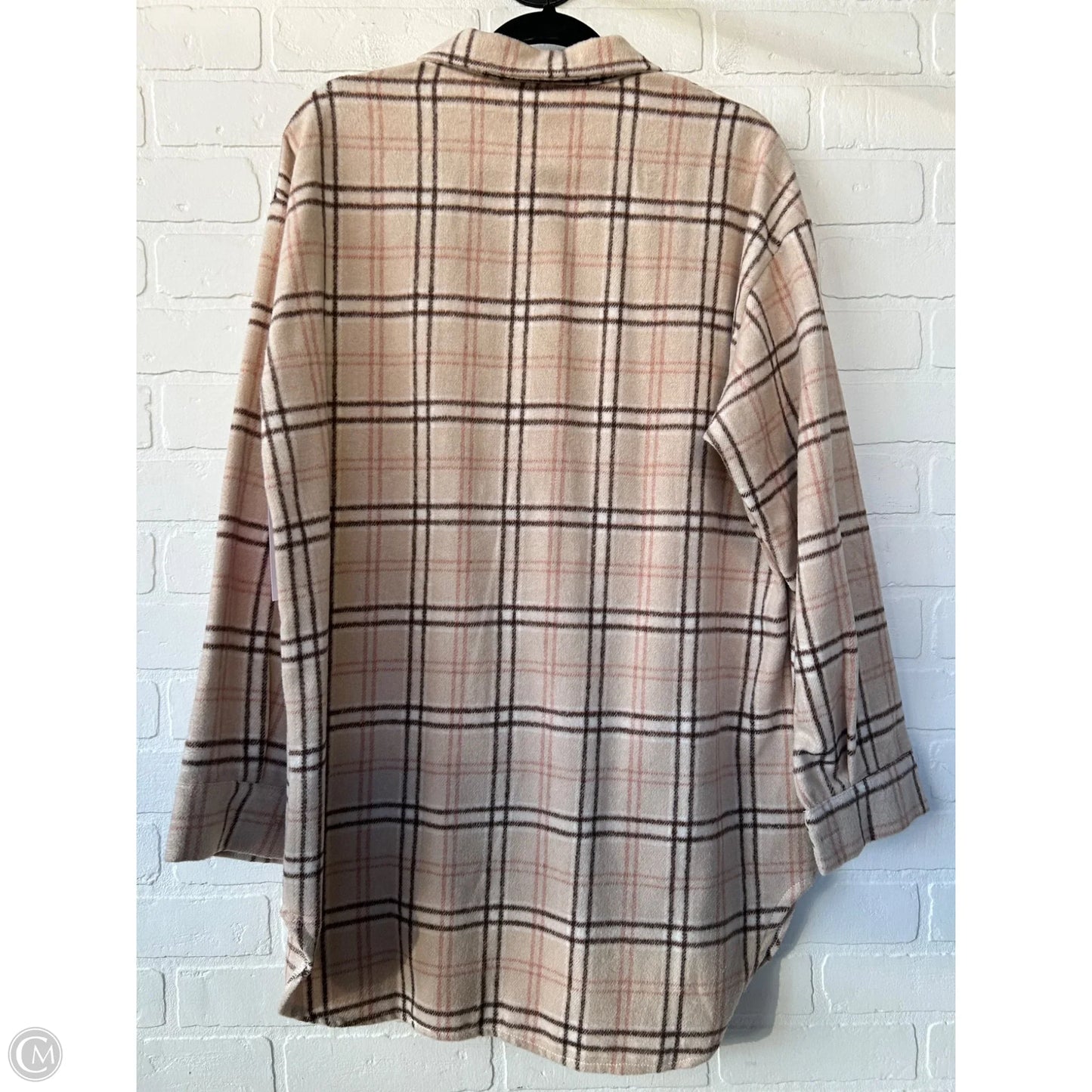 Jacket Shirt By Clothes Mentor In Brown & Tan, Size: Xl