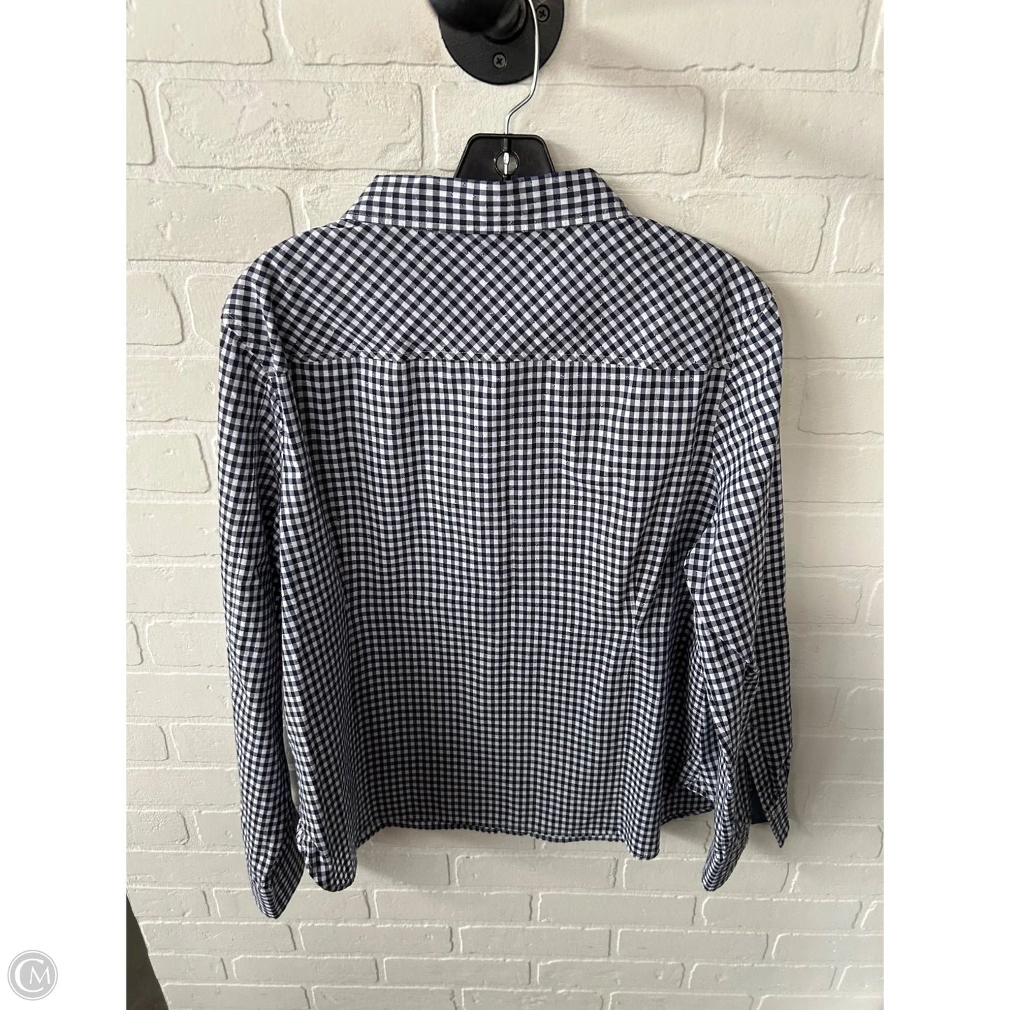 Top Long Sleeve By Tommy Hilfiger In Blue & White, Size: Xl