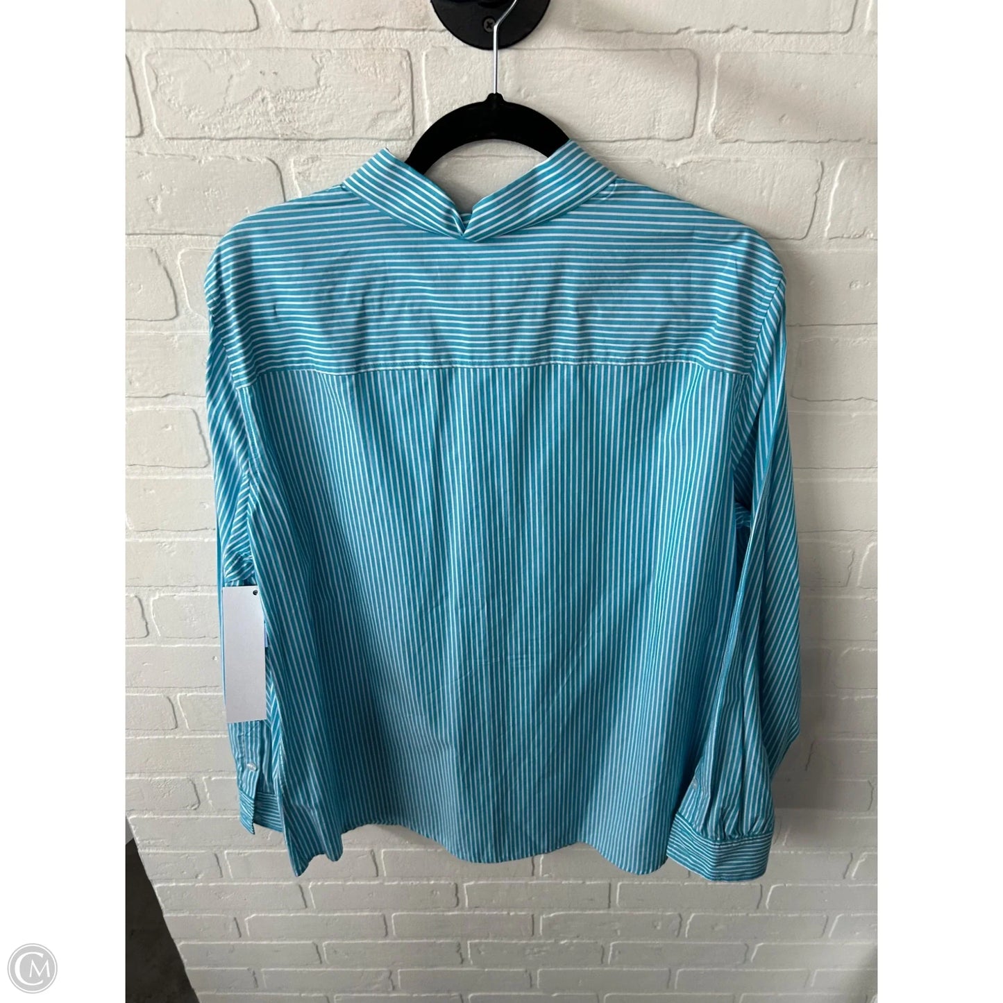 Top Long Sleeve By Jones New York In Blue & White, Size: Xl