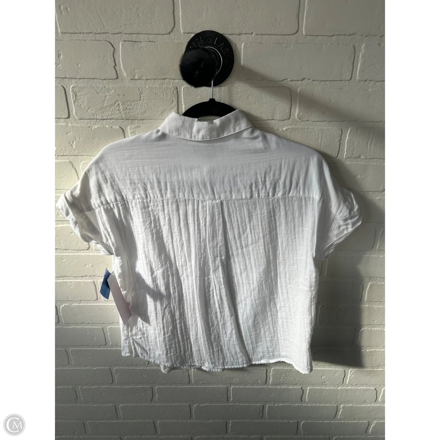 Top Short Sleeve By Banana Republic In White, Size: Xs