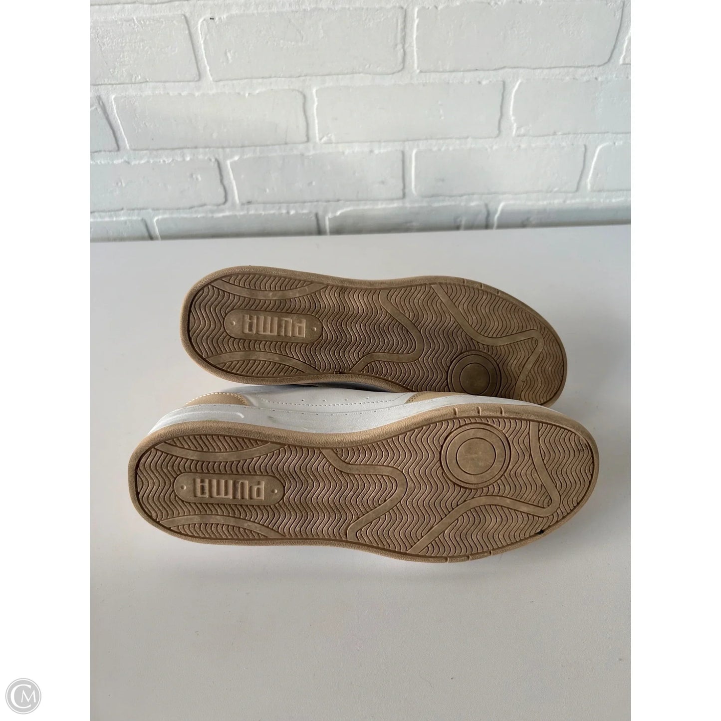 Shoes Sneakers By Puma In Tan & White, Size: 10