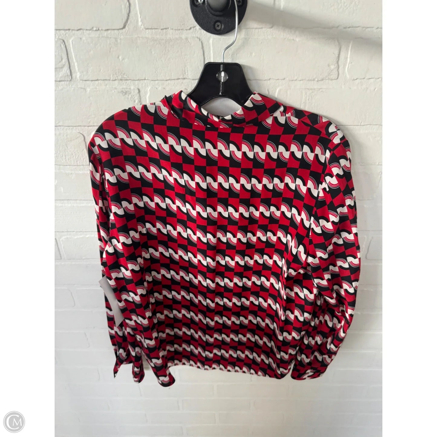 Top Long Sleeve By Jones New York In Black & Red, Size: Mp