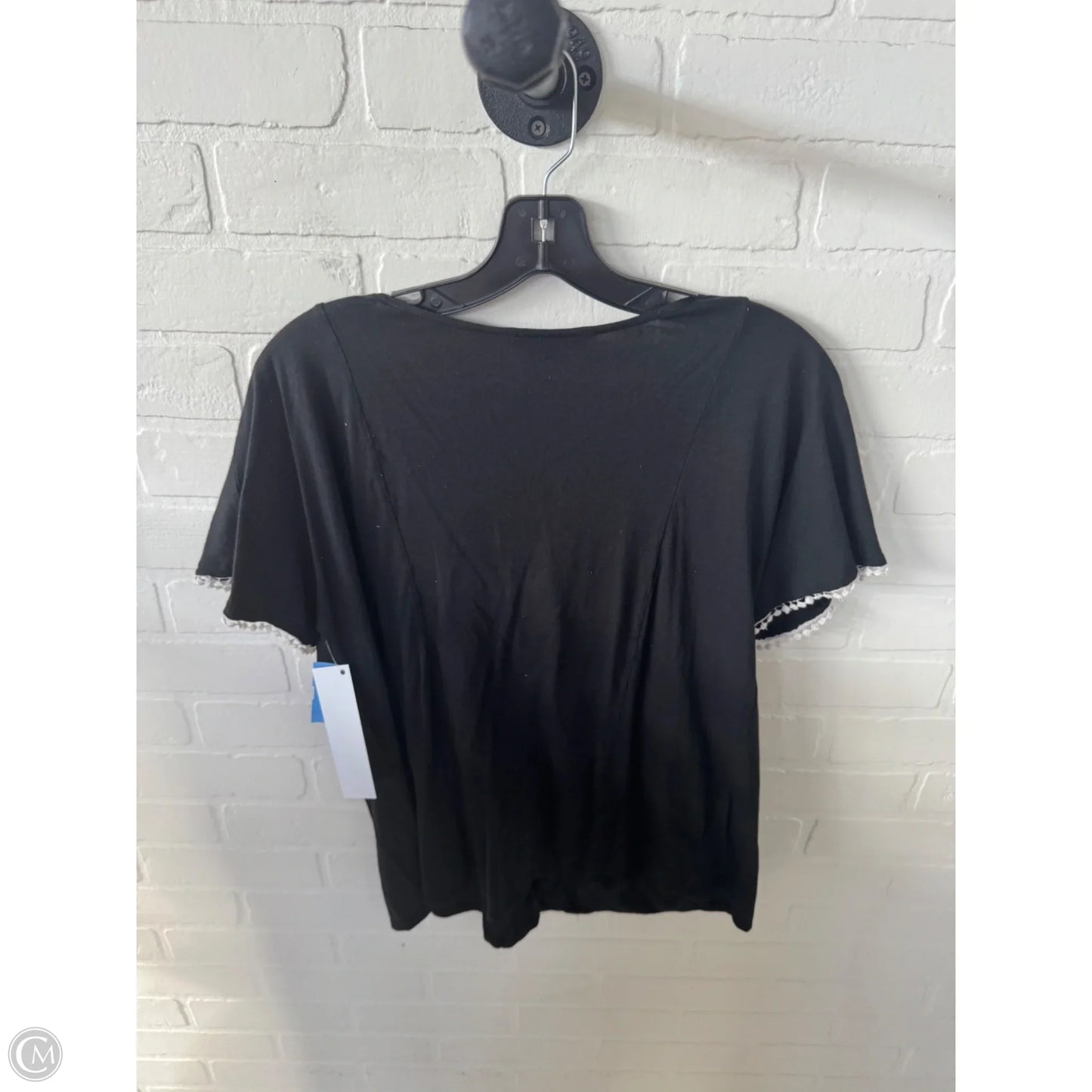 Top Short Sleeve By American Eagle In Black & White, Size: L