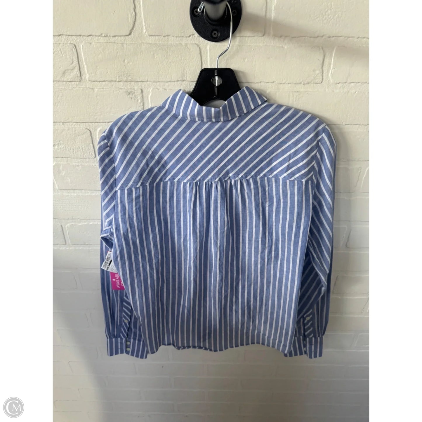 Top Long Sleeve By J. Crew In Blue & White, Size: S