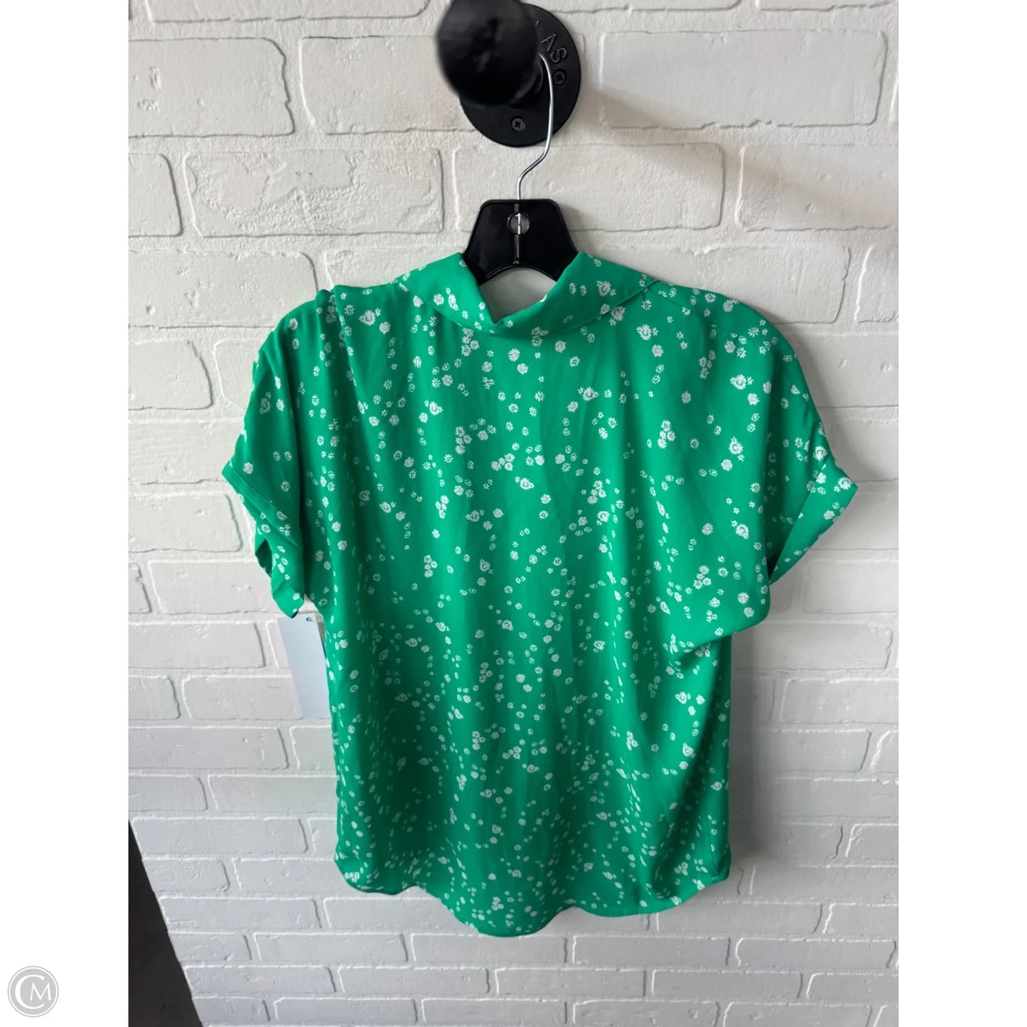 Top Short Sleeve By Cabi In Green & White, Size: Xxs
