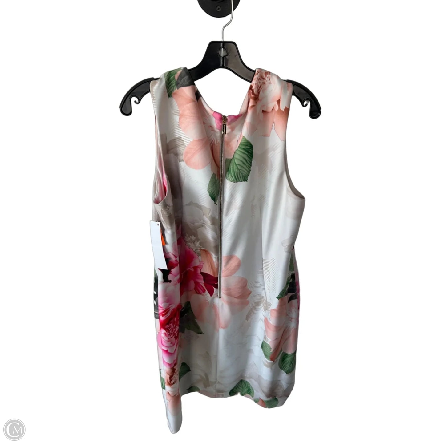 Dress Work By Calvin Klein In Cream & Pink, Size: 1x