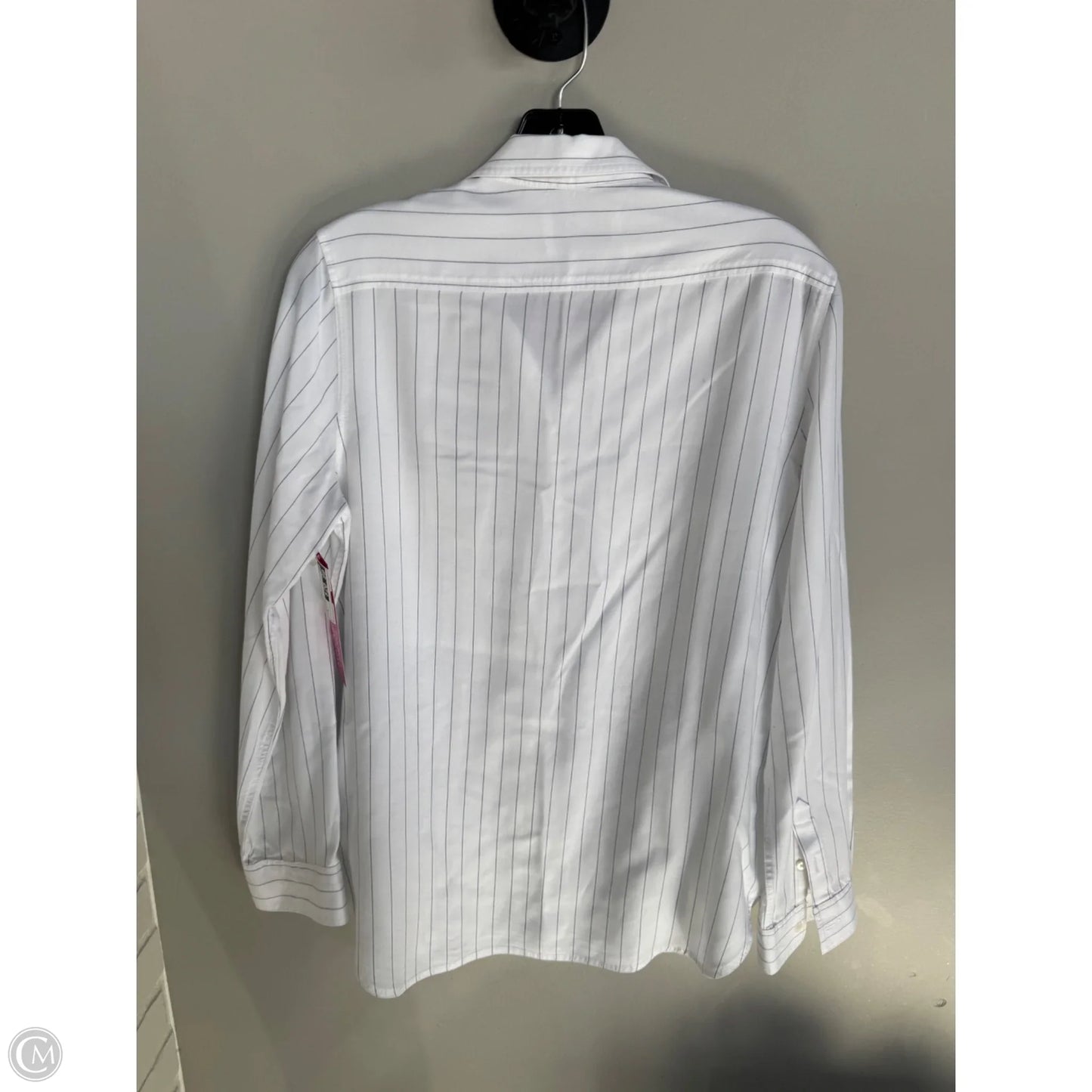 Top Long Sleeve By Babaton In Blue & White, Size: S