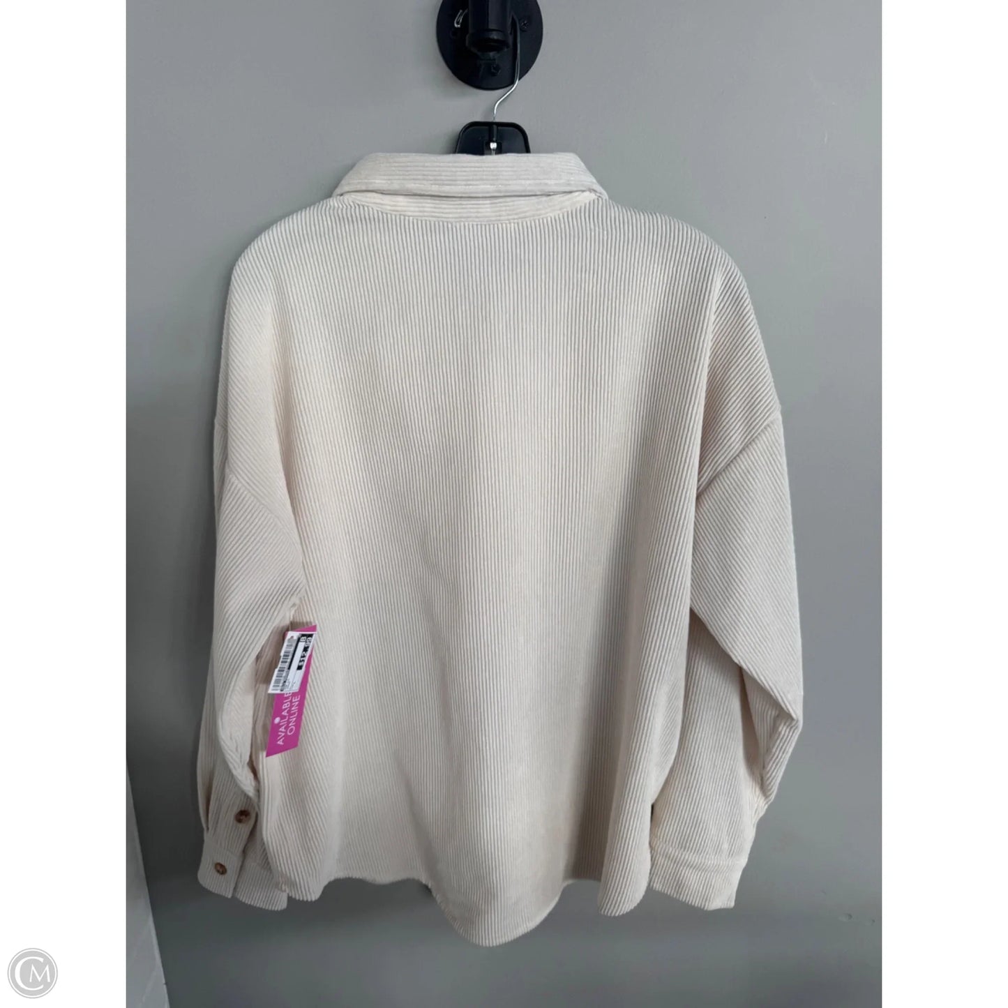 Top Long Sleeve By Blu Pepper In Cream, Size: L