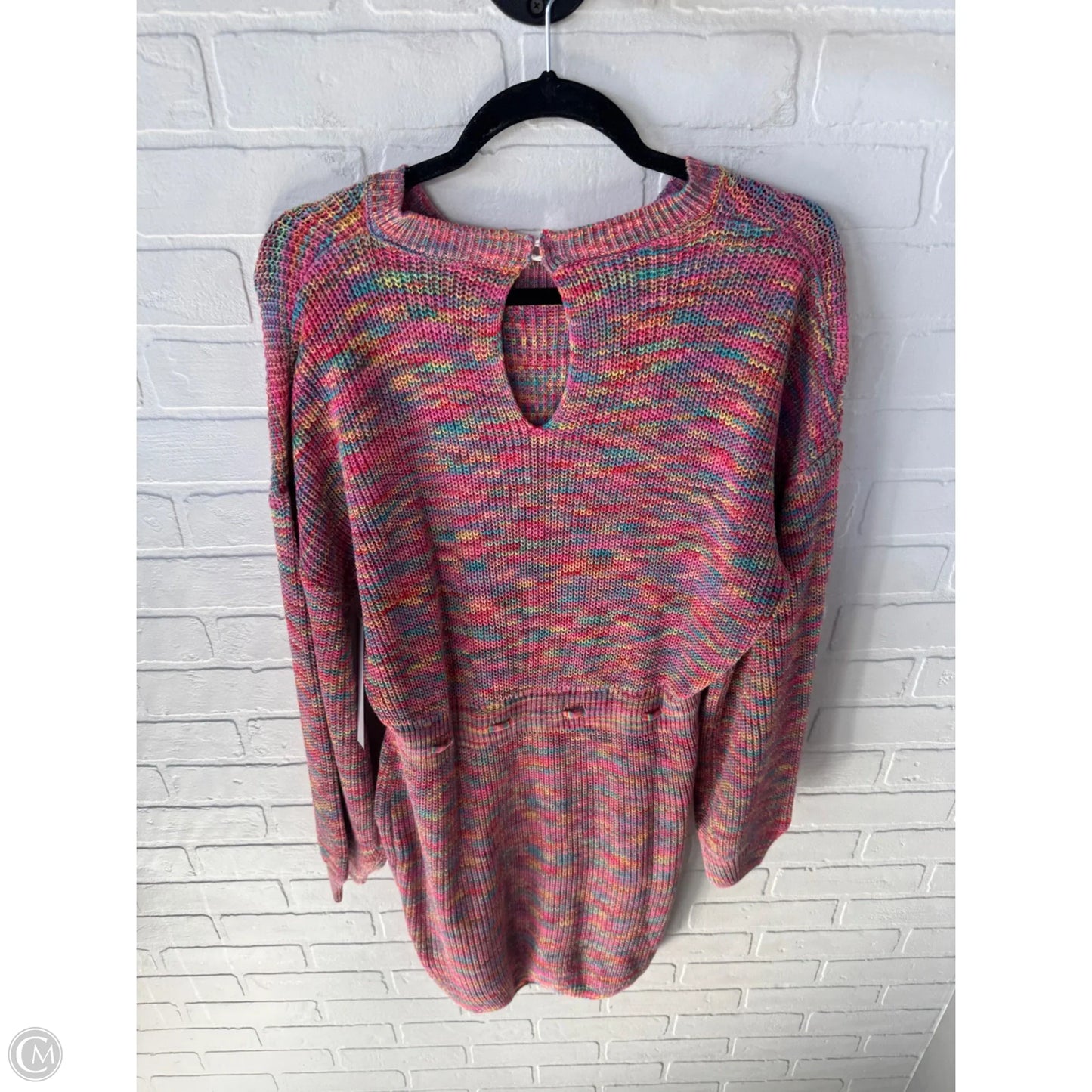 Dress Sweater By Shein In Pink & Yellow, Size: S