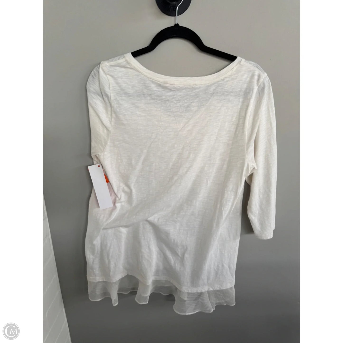 Top 3/4 Sleeve By Soft Surroundings In Cream, Size: S