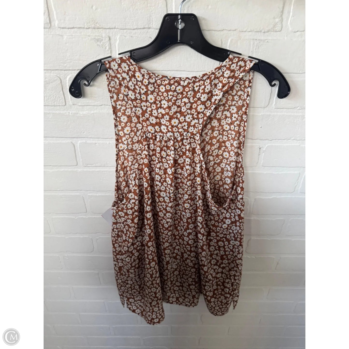 Top Sleeveless By Cabi In Brown & Cream, Size: M