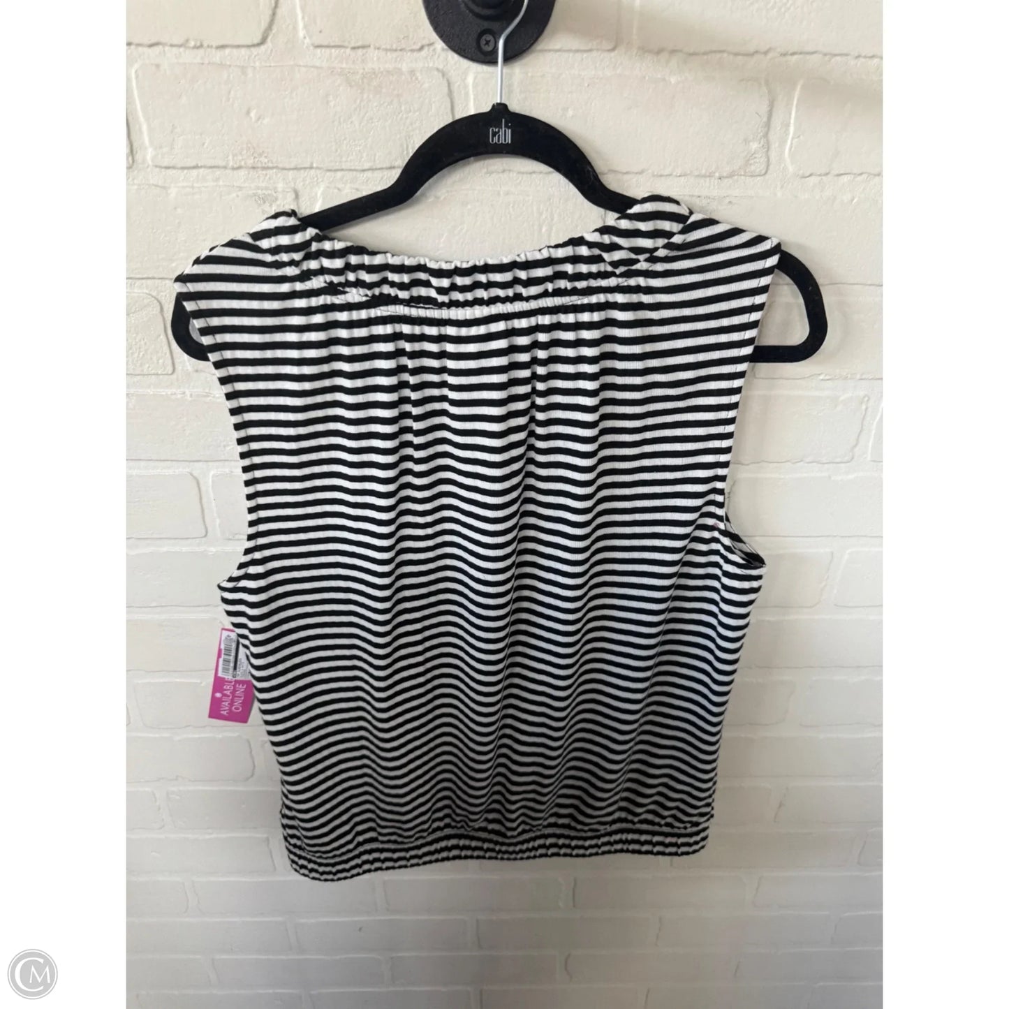 Top Sleeveless By Cabi In Black & White, Size: M
