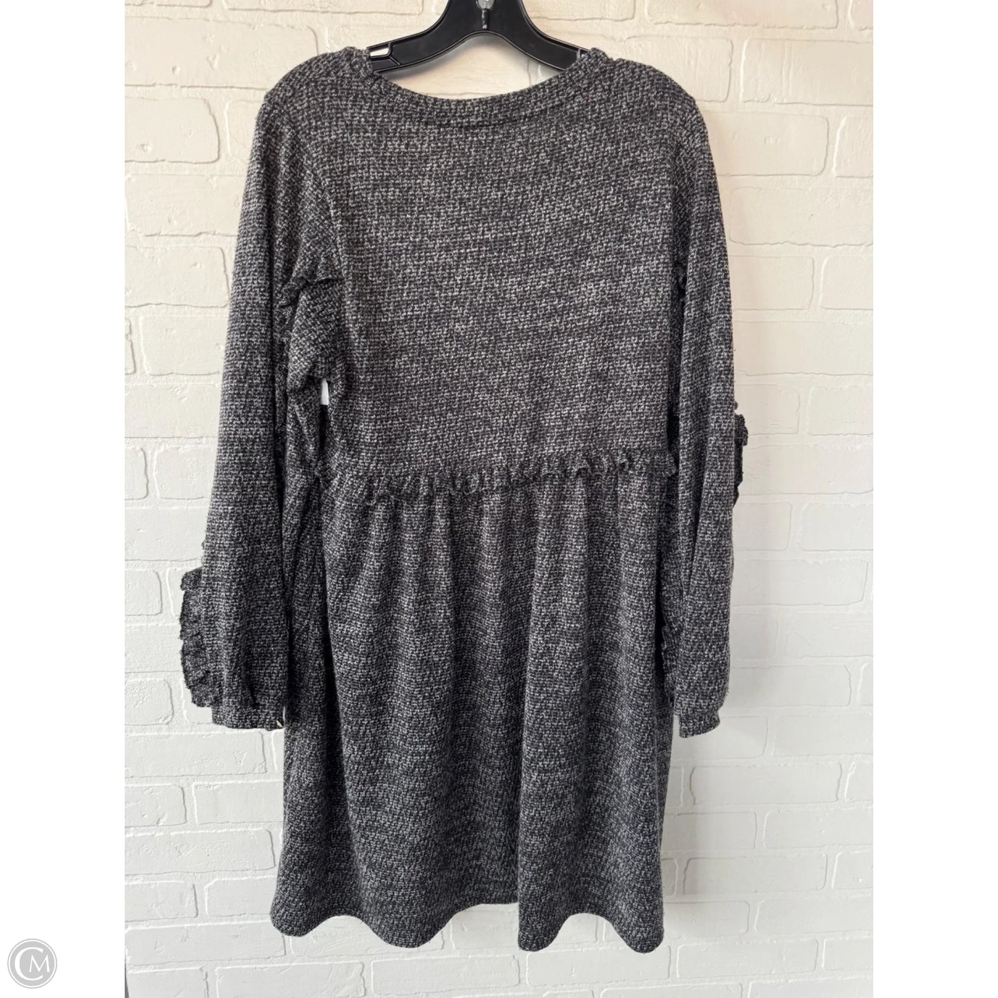 Dress Casual Midi By Ro & De In Black & Grey, Size: M