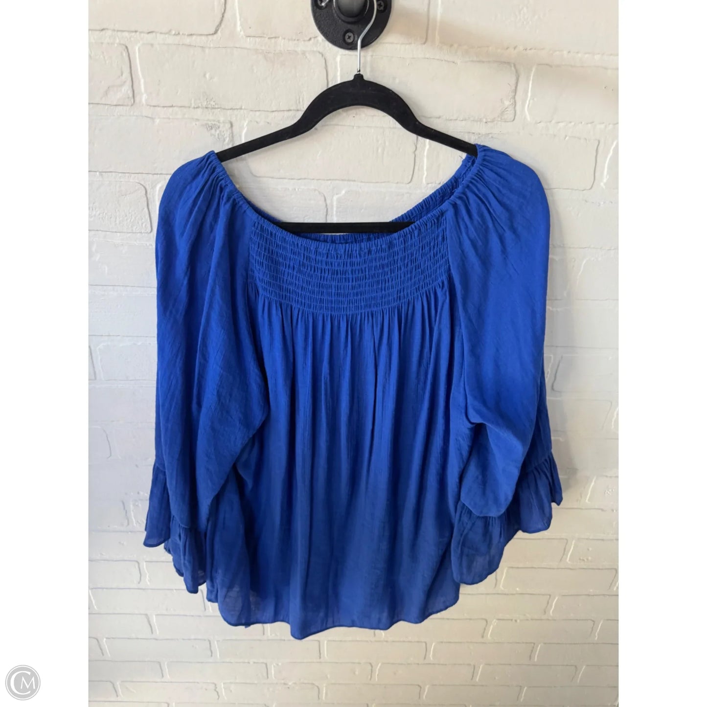 Top Long Sleeve By Zac And Rachel In Blue, Size: 2x