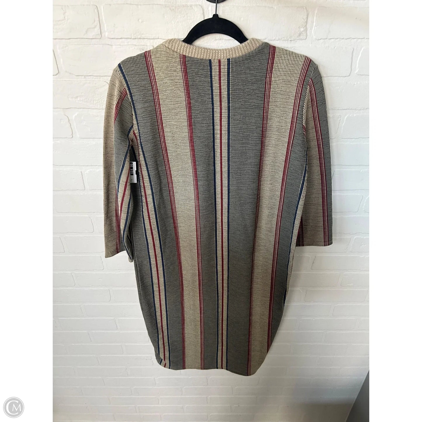 Dress Casual Midi By Zara In Grey & Tan, Size: M