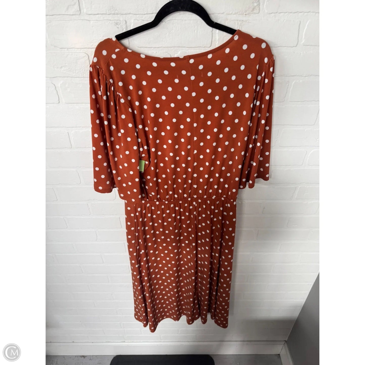 Dress Casual Midi By Clothes Mentor In Orange & White, Size: M