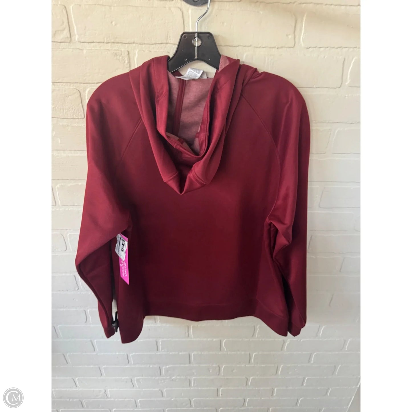 Athletic Sweatshirt Hoodie By New Balance In Red, Size: L