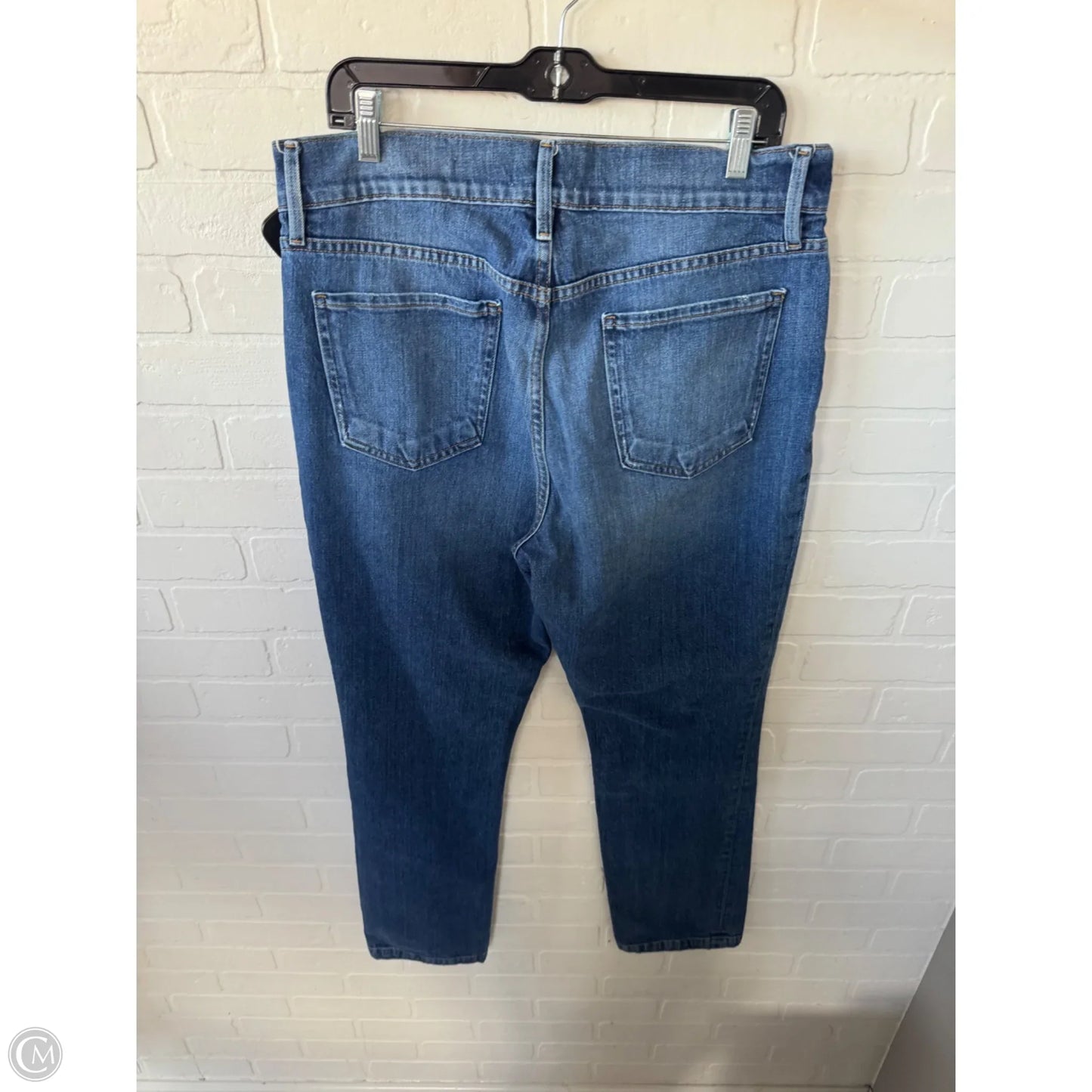 Jeans Straight By Frame In Blue Denim, Size: 16