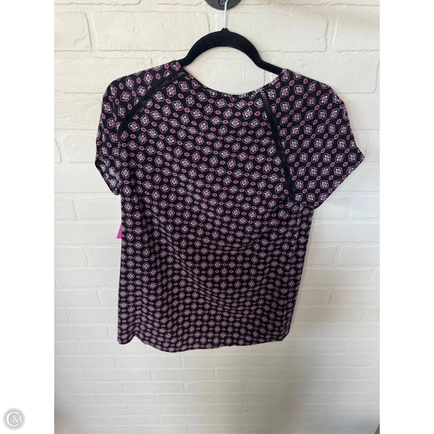 Top Short Sleeve By J. Jill In Black & Pink, Size: Xs