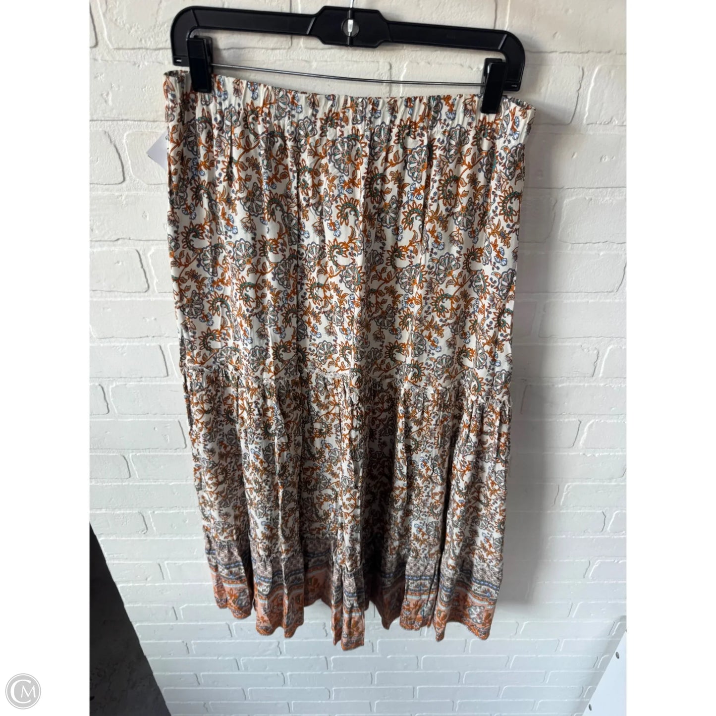 Skirt Maxi By Cme In Cream & Orange, Size: 12