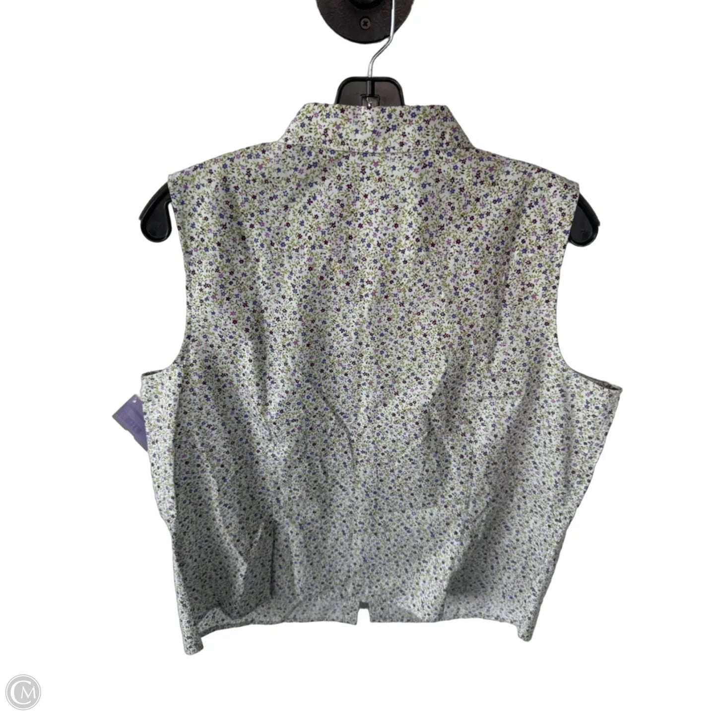 Top Sleeveless By Ann Taylor In Green & Purple, Size: Xl