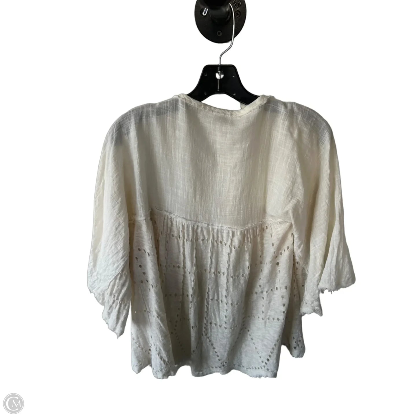 Top 3/4 Sleeve By Free People In Cream, Size: Xs