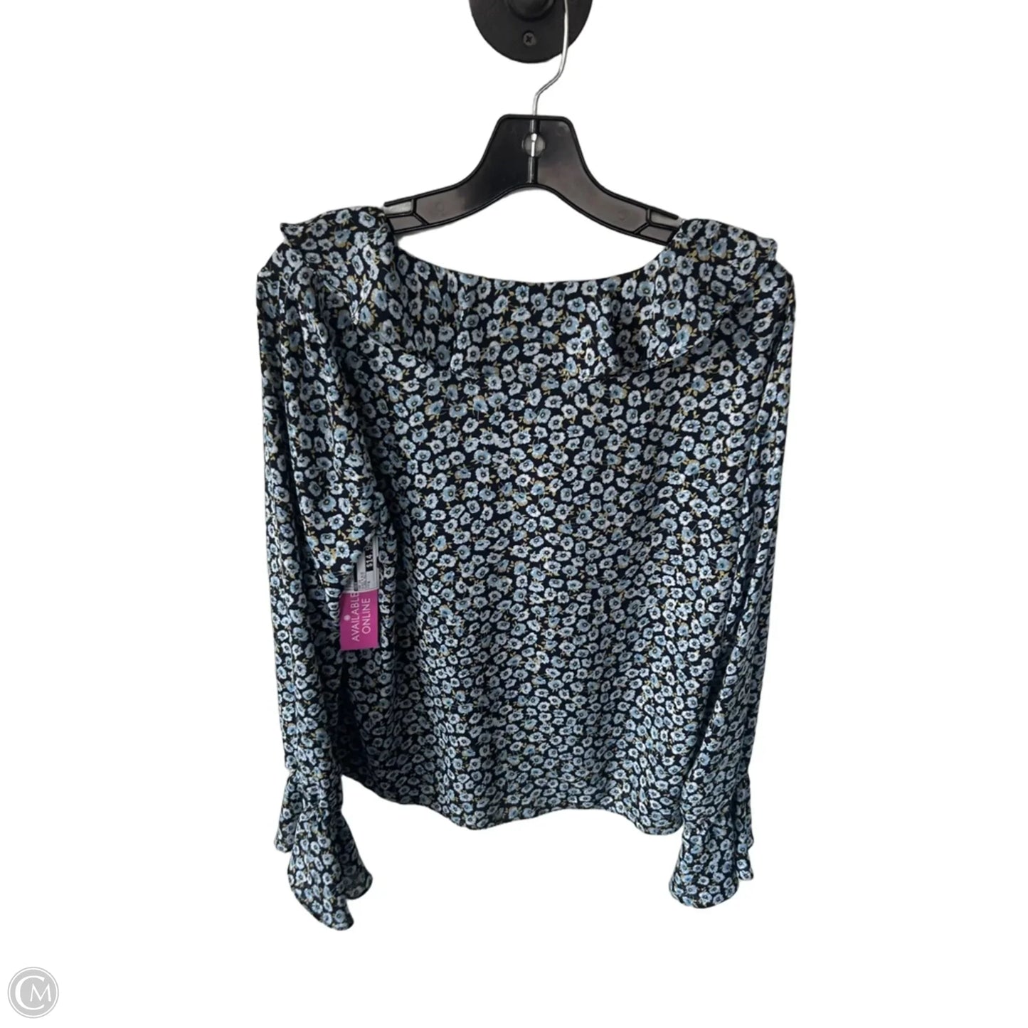 Top Long Sleeve By Cece In Black & Blue, Size: M