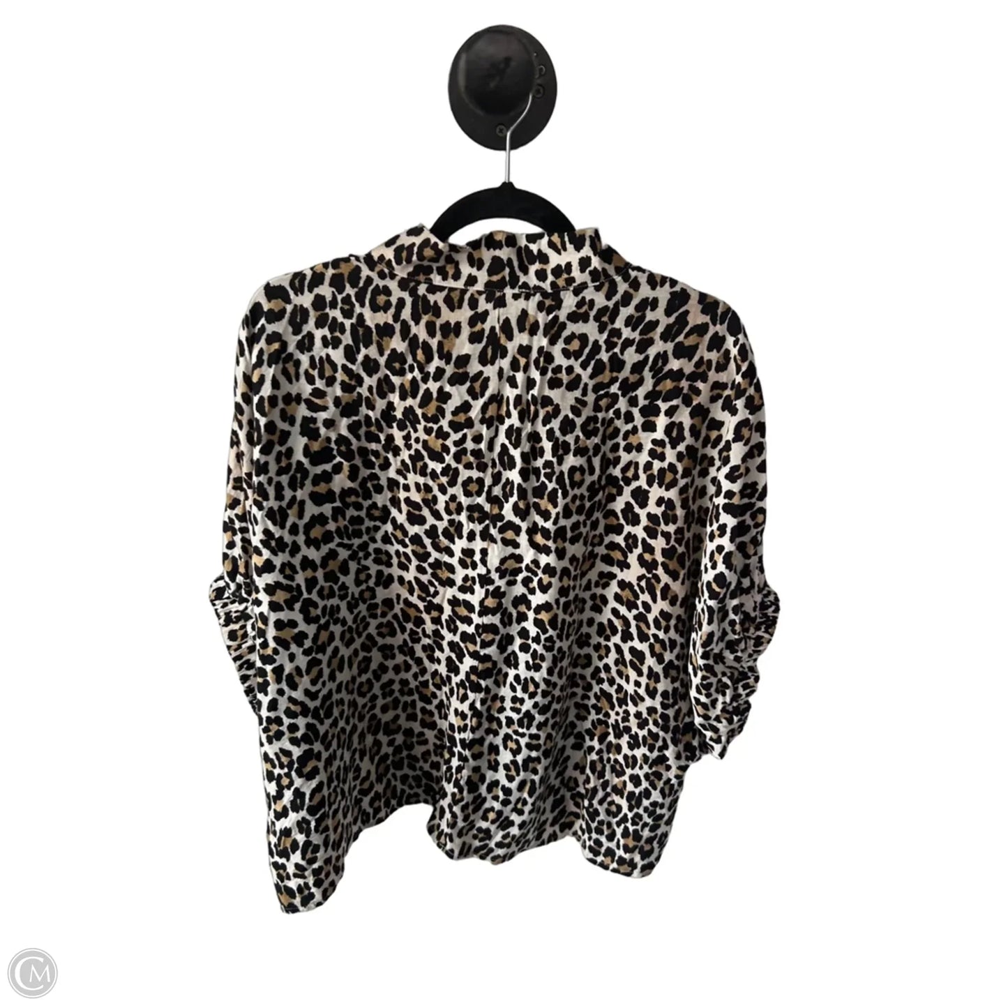 Top Short Sleeve By Entro In Black & Cream, Size: L