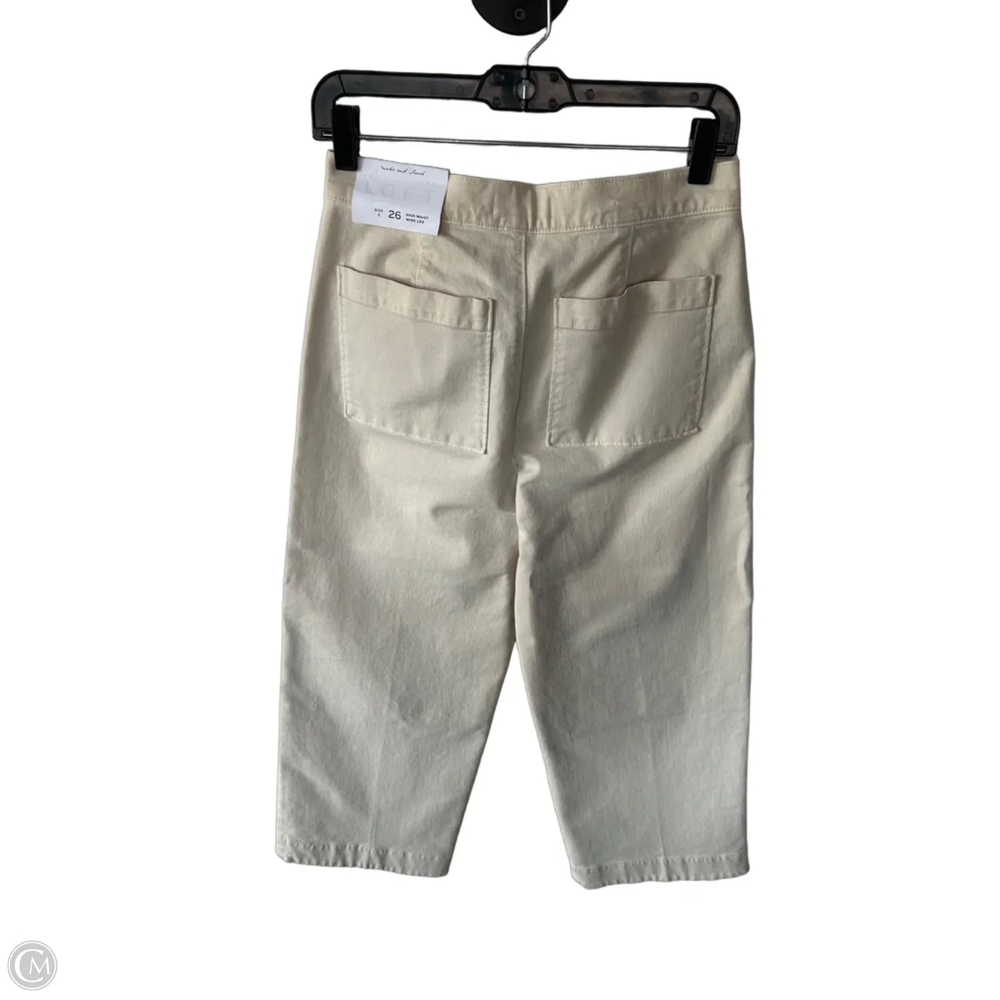 Jeans Wide Leg By Loft In Cream Denim, Size: 2