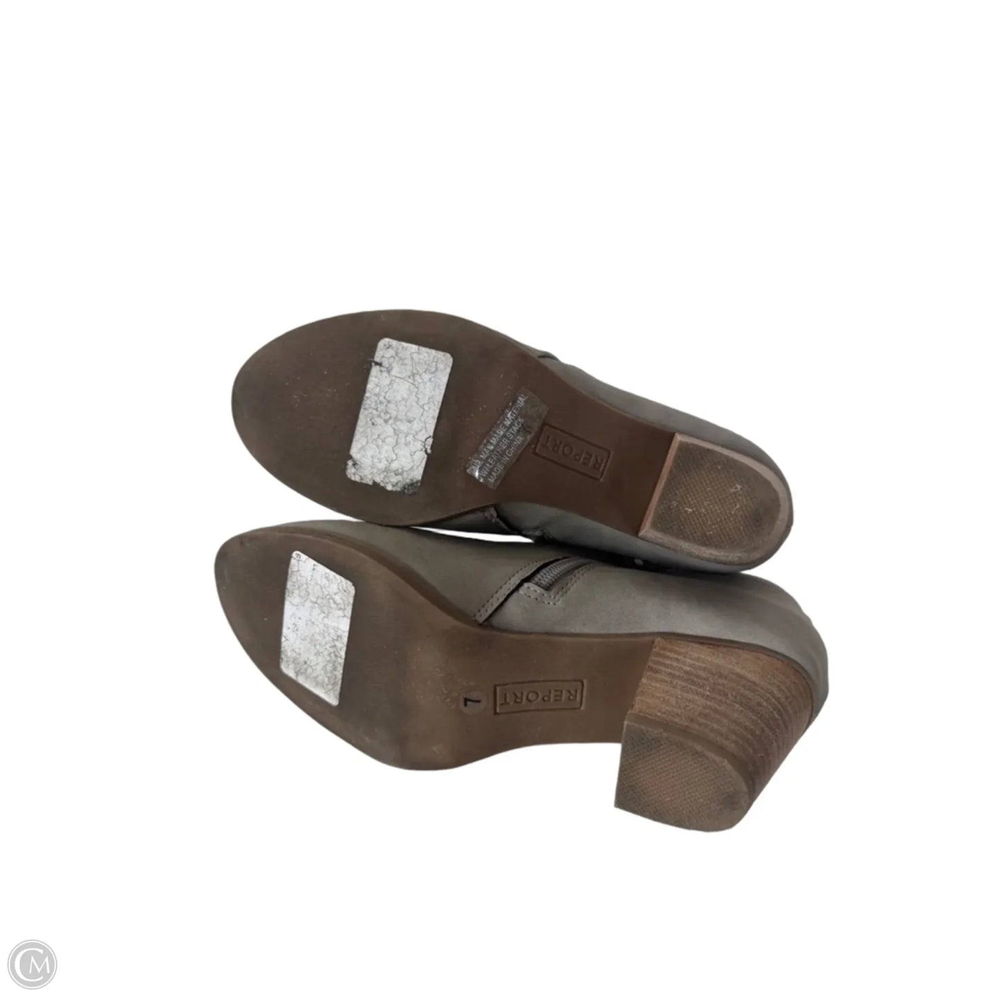 Boots Ankle Heels By Report In Grey, Size: 7