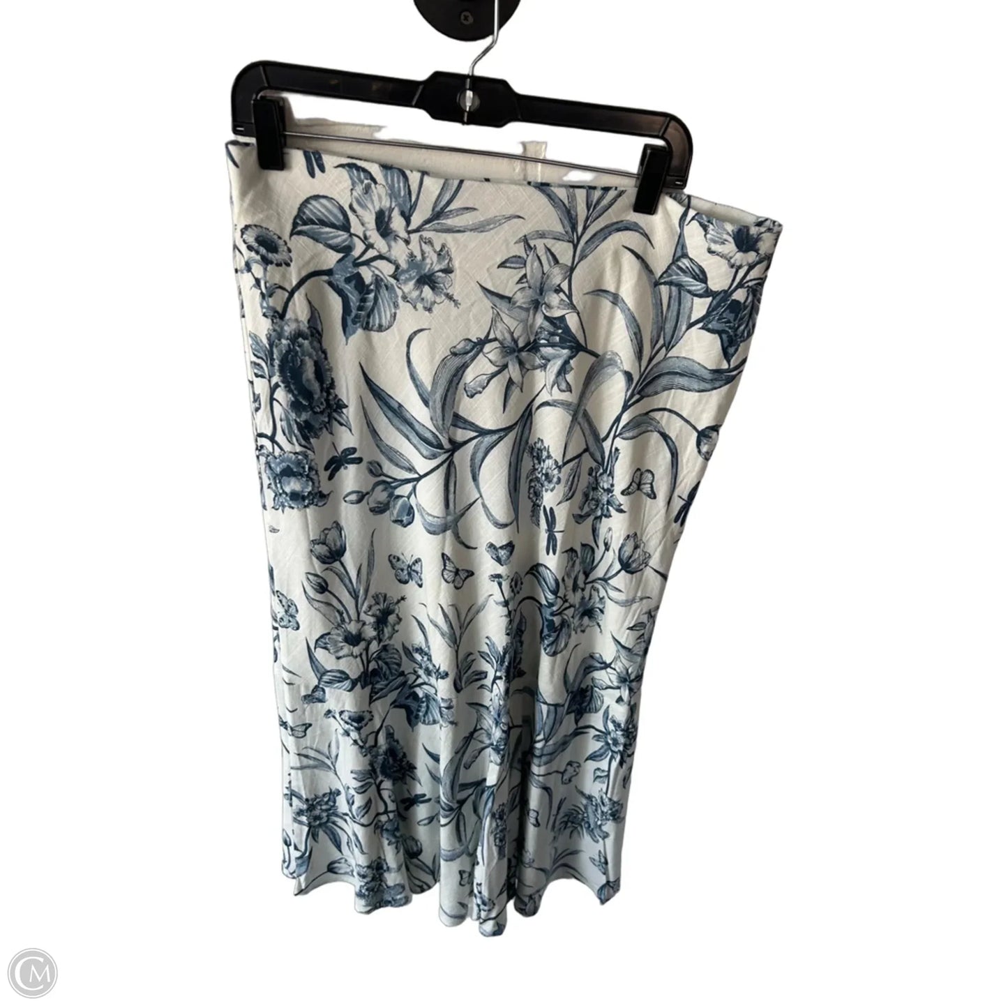Skirt Maxi By Clothes Mentor In Blue & White, Size: 12