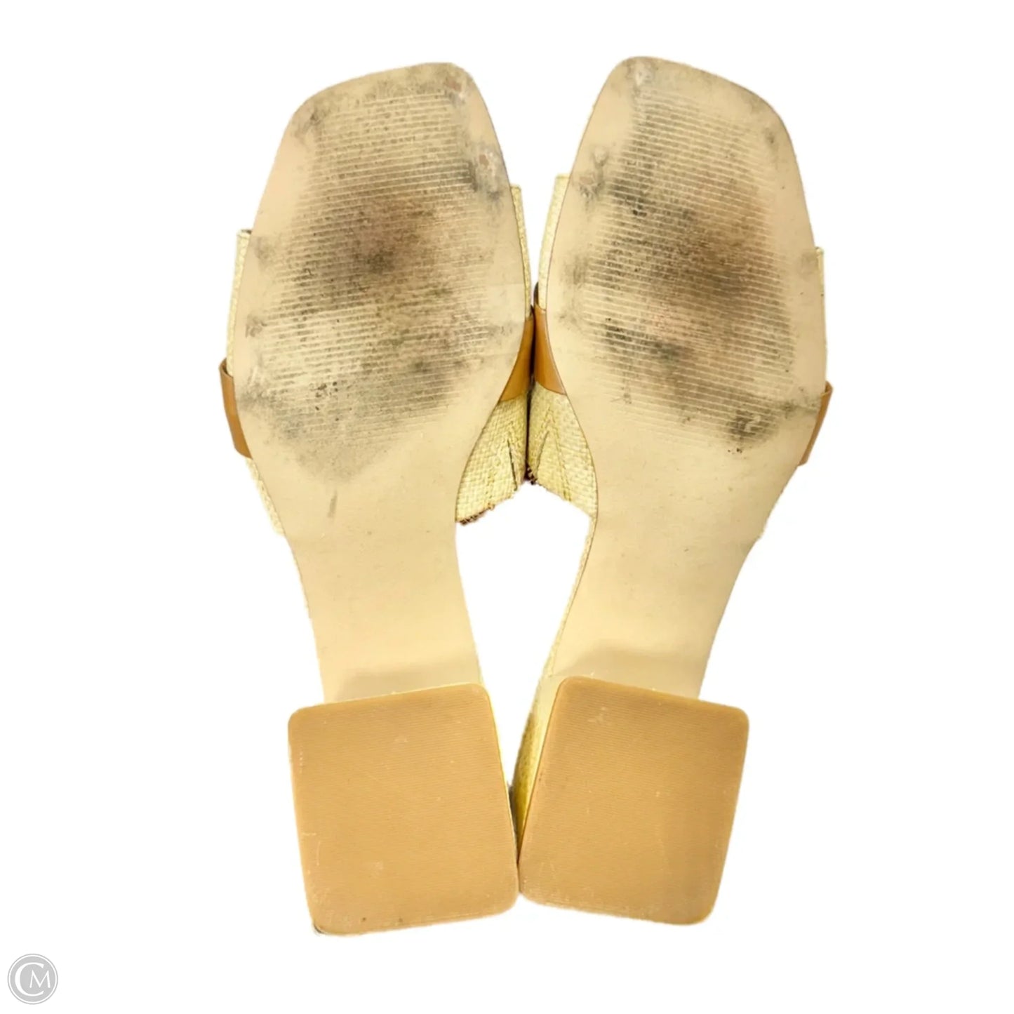 Sandals Heels Block By Nordstrom In Brown & Cream, Size: 8.5