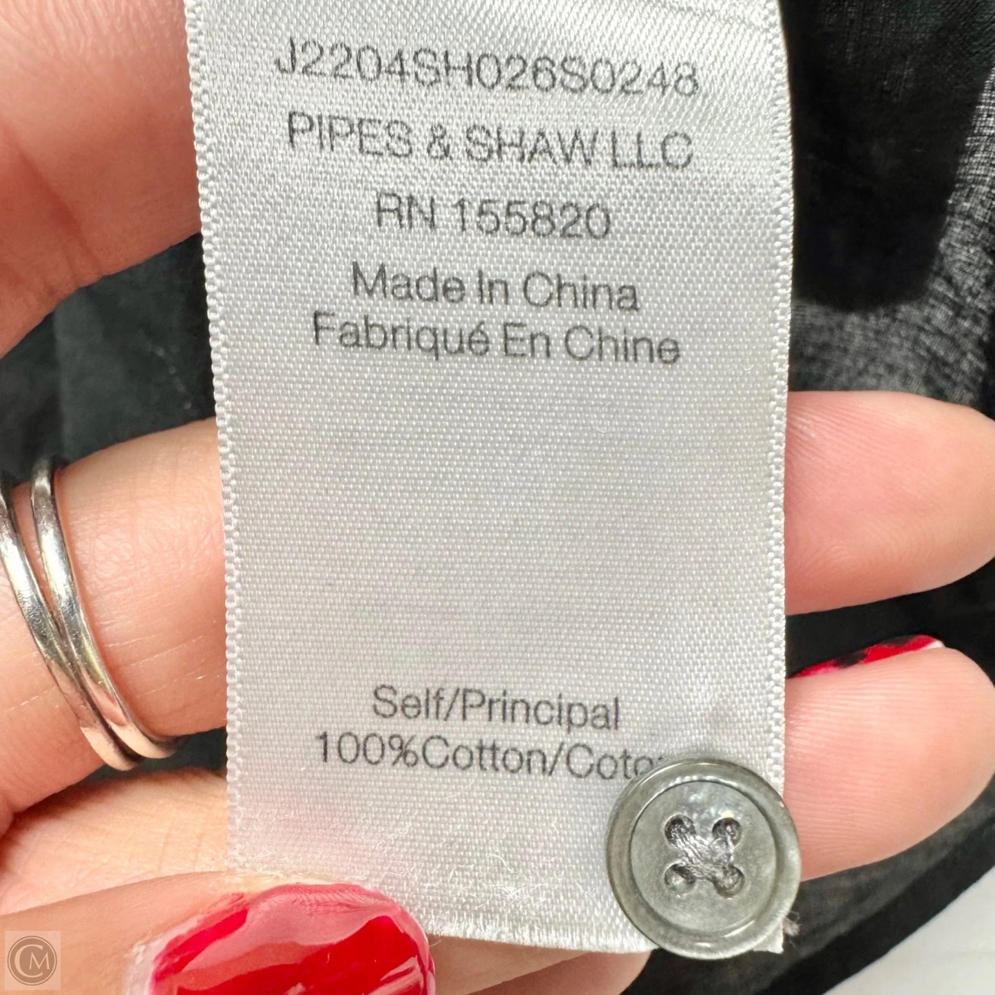 Top Short Sleeve By Veronica Beard In Black, Size: L