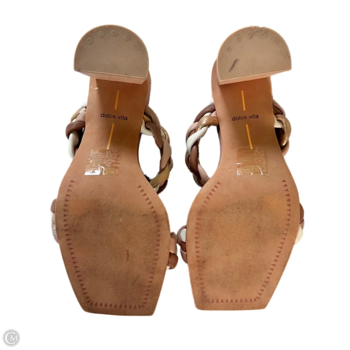 Sandals Heels Block By Dolce Vita In Brown & Pink, Size: 7