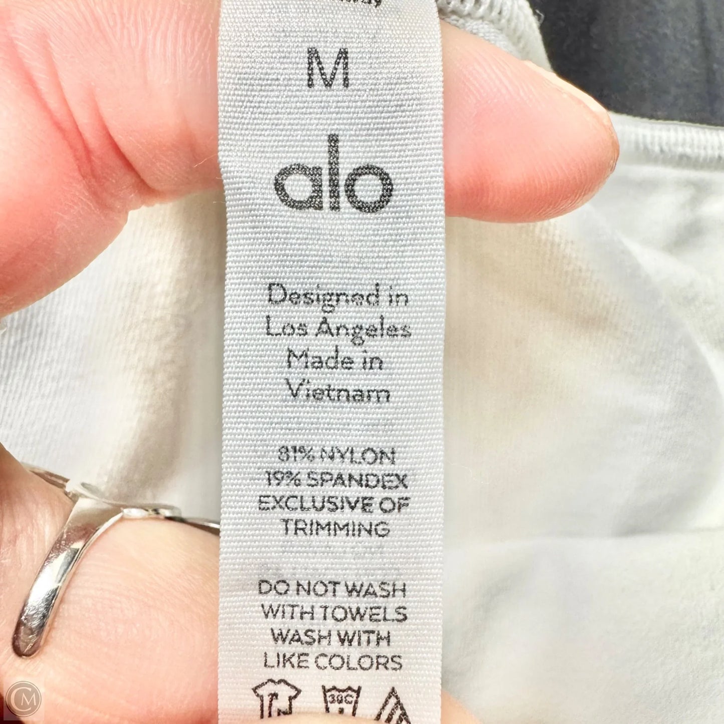 Athletic Leggings By Alo In Black & White, Size: M