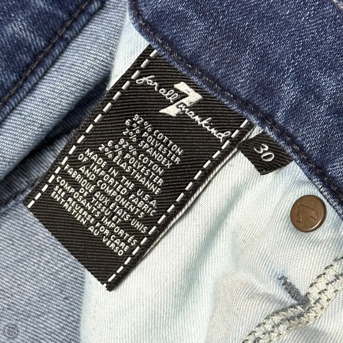 Jeans Boot Cut By 7 For All Mankind In Blue Denim, Size: 10