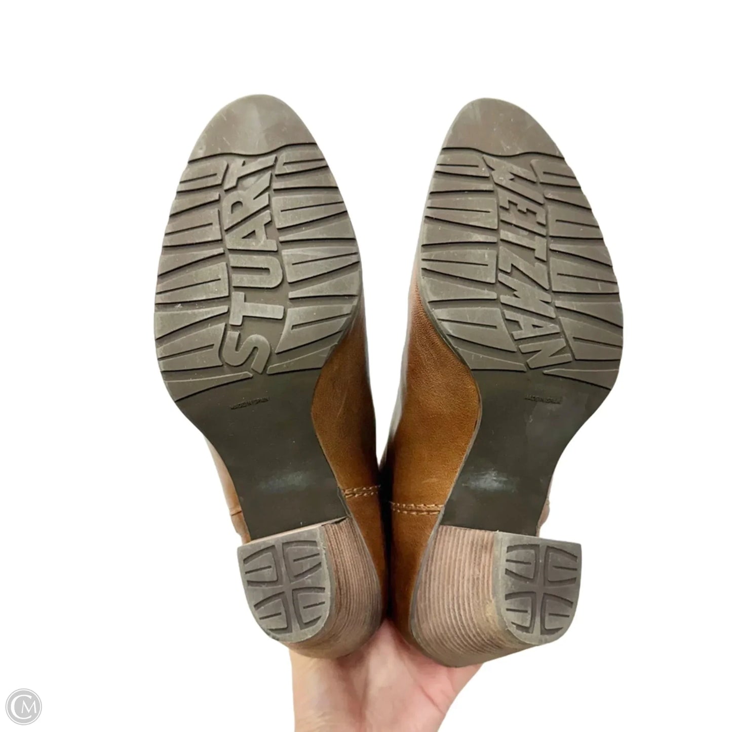 Boots Designer By Stuart Weitzman In Brown, Size: 9