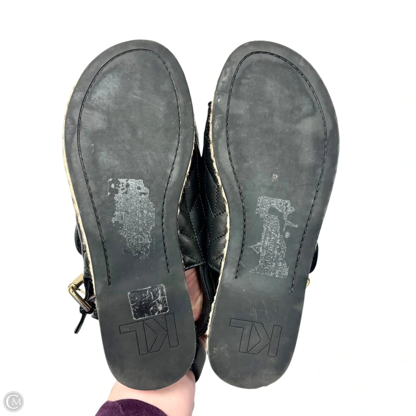 Sandals Designer By Karl Lagerfeld In Black, Size: 7.5