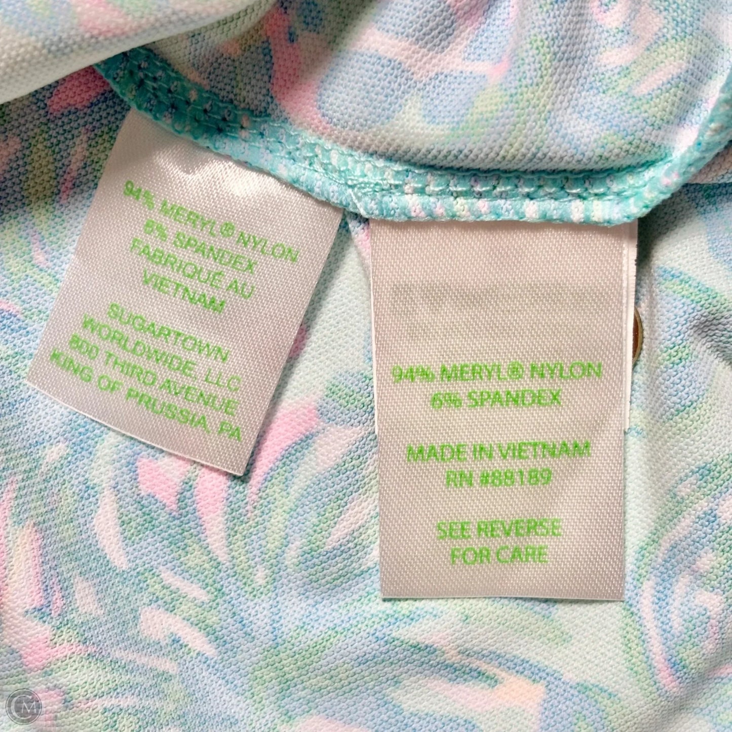 Top Long Sleeve Designer By Lilly Pulitzer In Blue & Green, Size: M