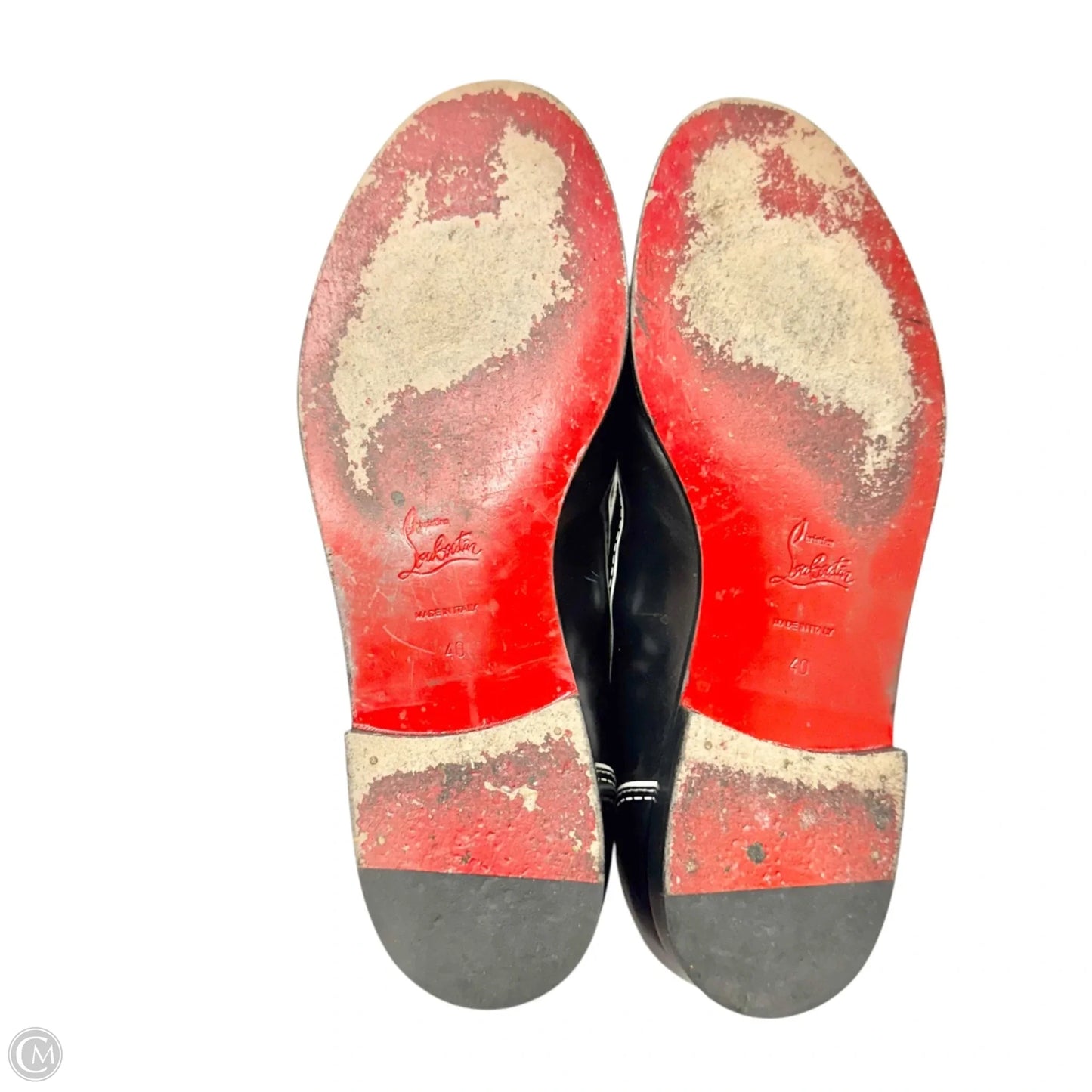 Shoes Luxury Designer By Christian Louboutin In Black & White, Size: 9.5