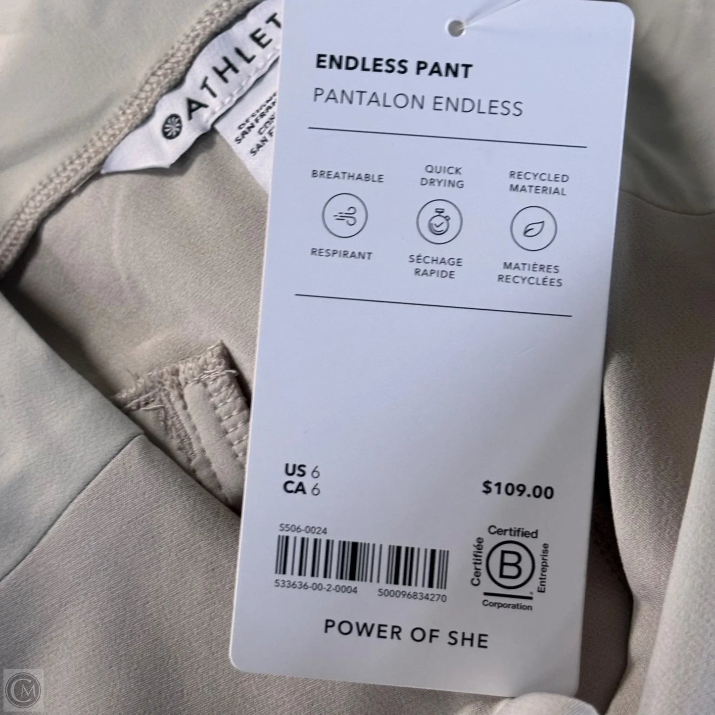 Athletic Pants By Athleta In Cream, Size: S