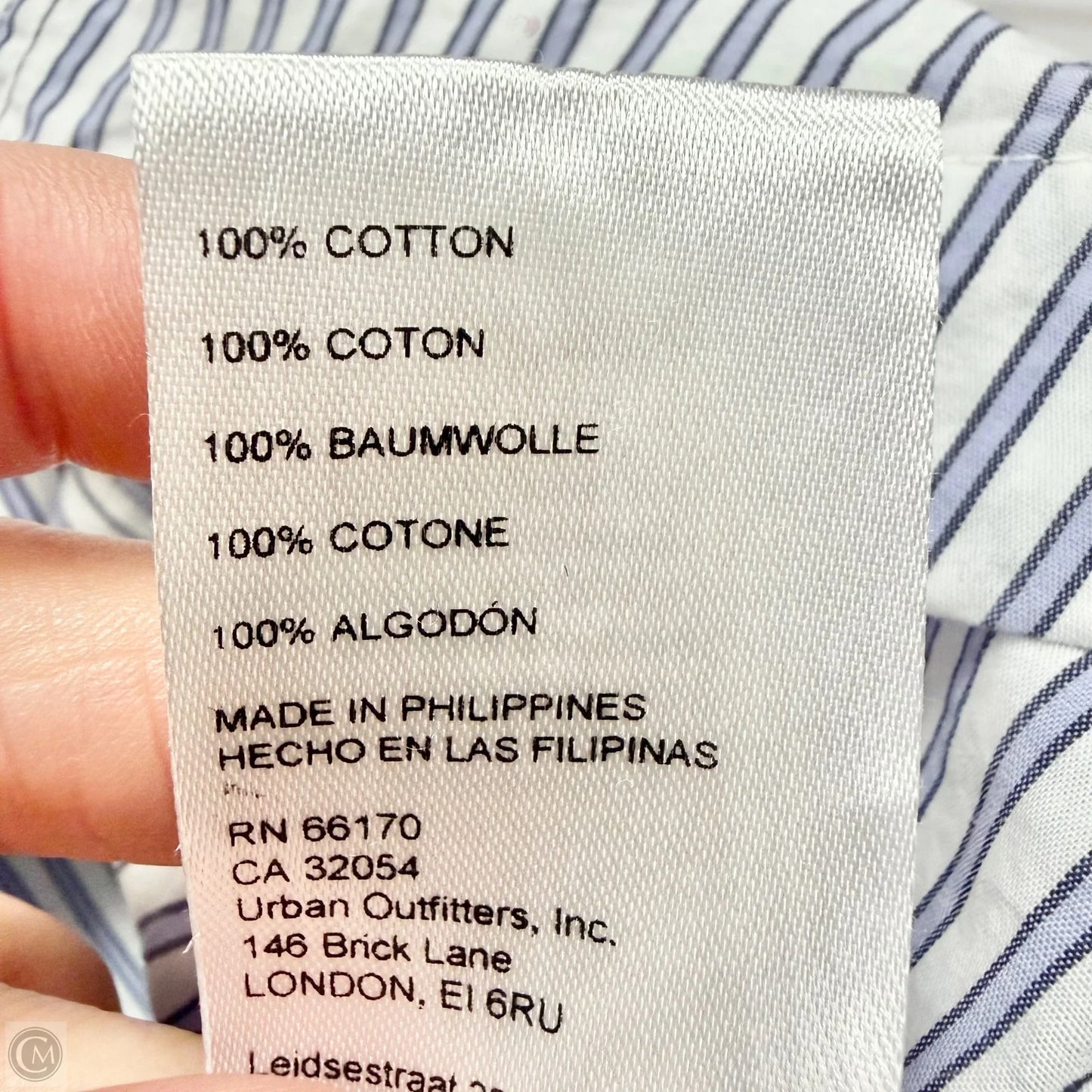 Top Long Sleeve By Maeve In Blue & White, Size: S