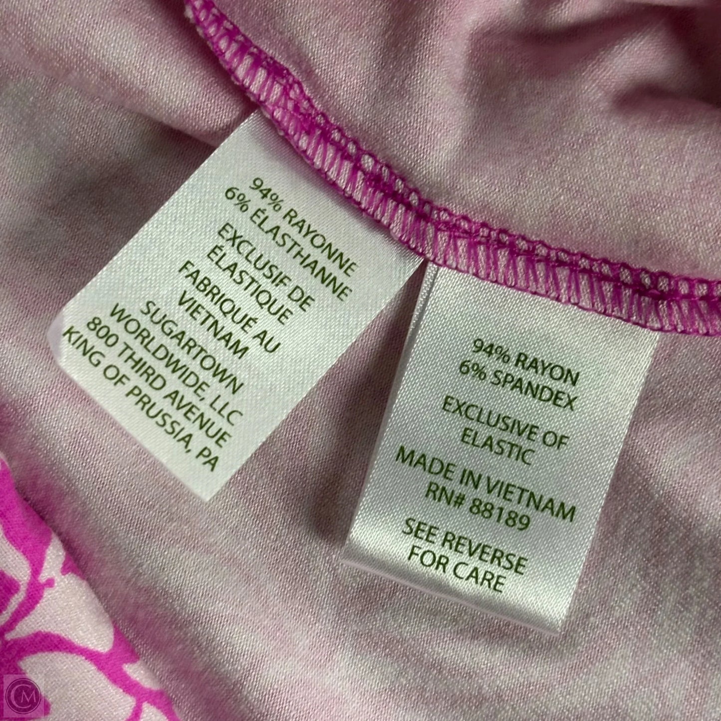 Dress Designer By Lilly Pulitzer In Pink & White, Size: L