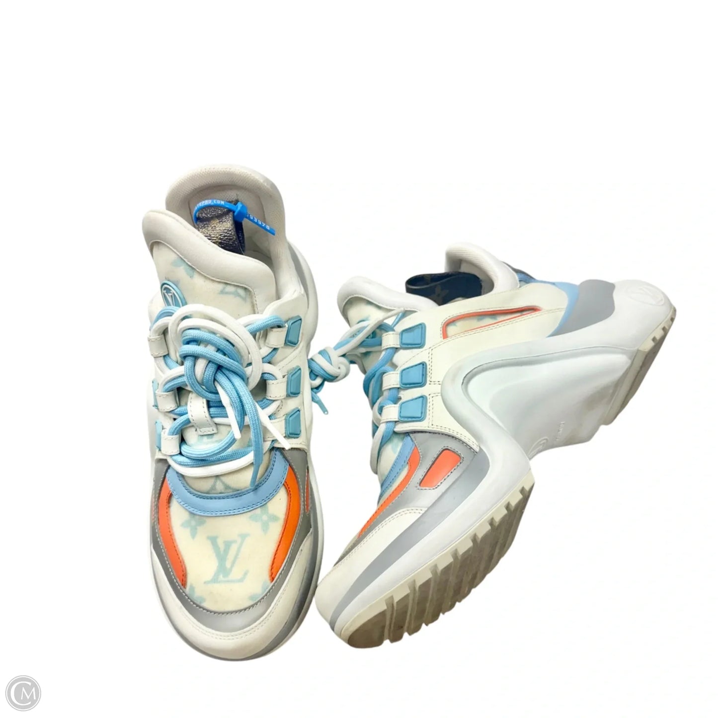Shoes Luxury Designer By Louis Vuitton In Blue & Orange, Size: 6.5